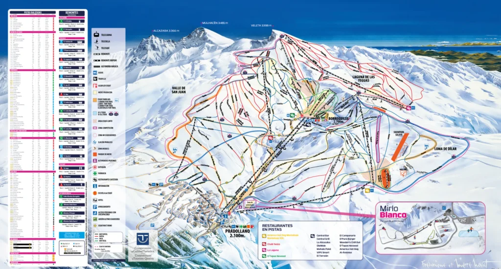 plano de pistas Sierra Nevada